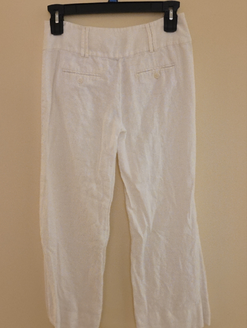 Women’s White Linen Blend Wide-Leg Pants - Picture 3 of 5
